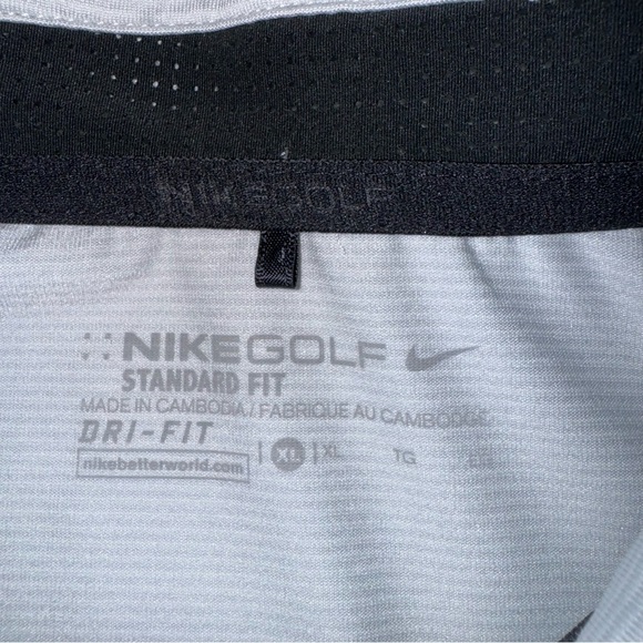 Nike Golf Polo Dri-Fit Gray Stripes Short Sleeve Size XL - Picture 2 of 7